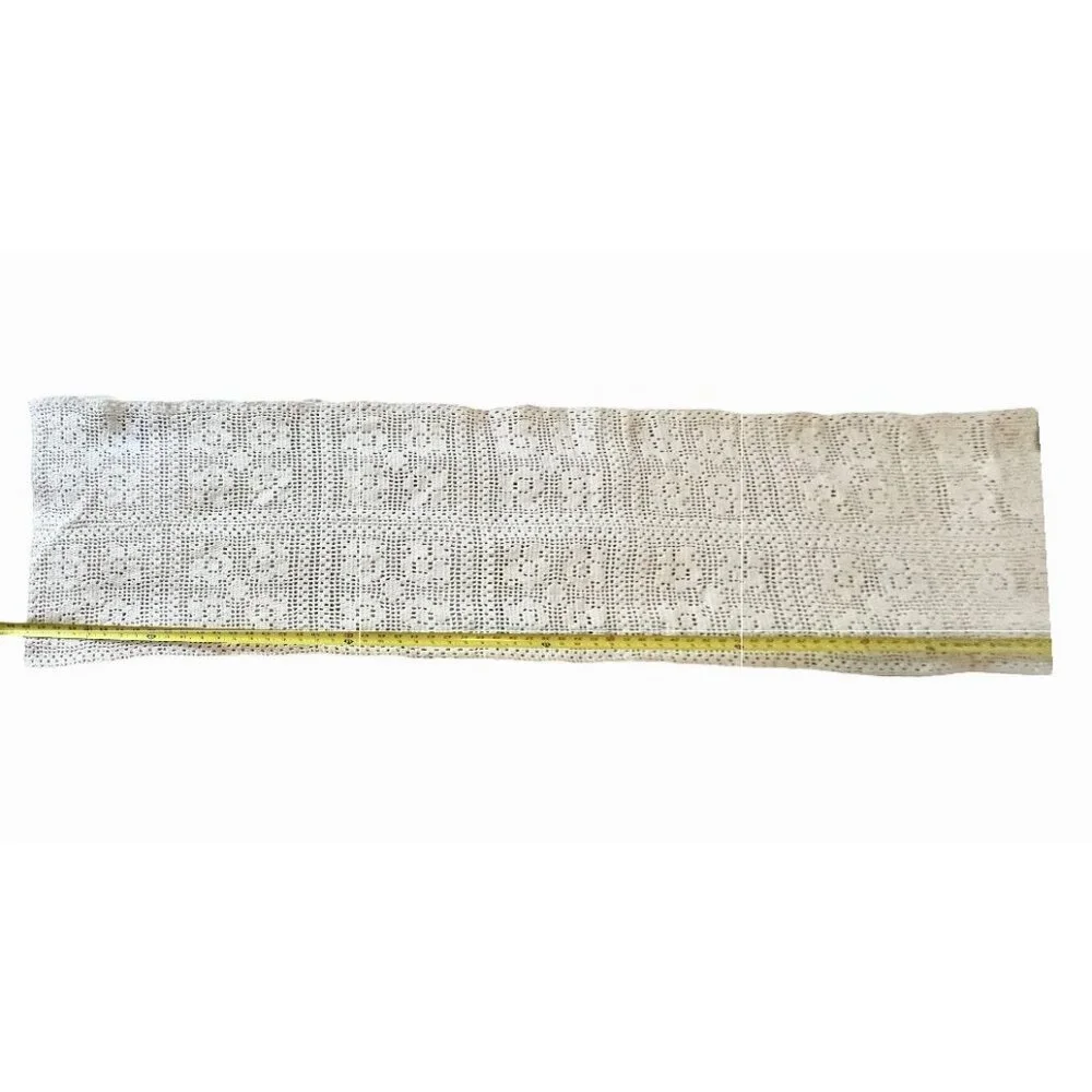 Hand-Crocheted Cream Cotton Table Runner 68